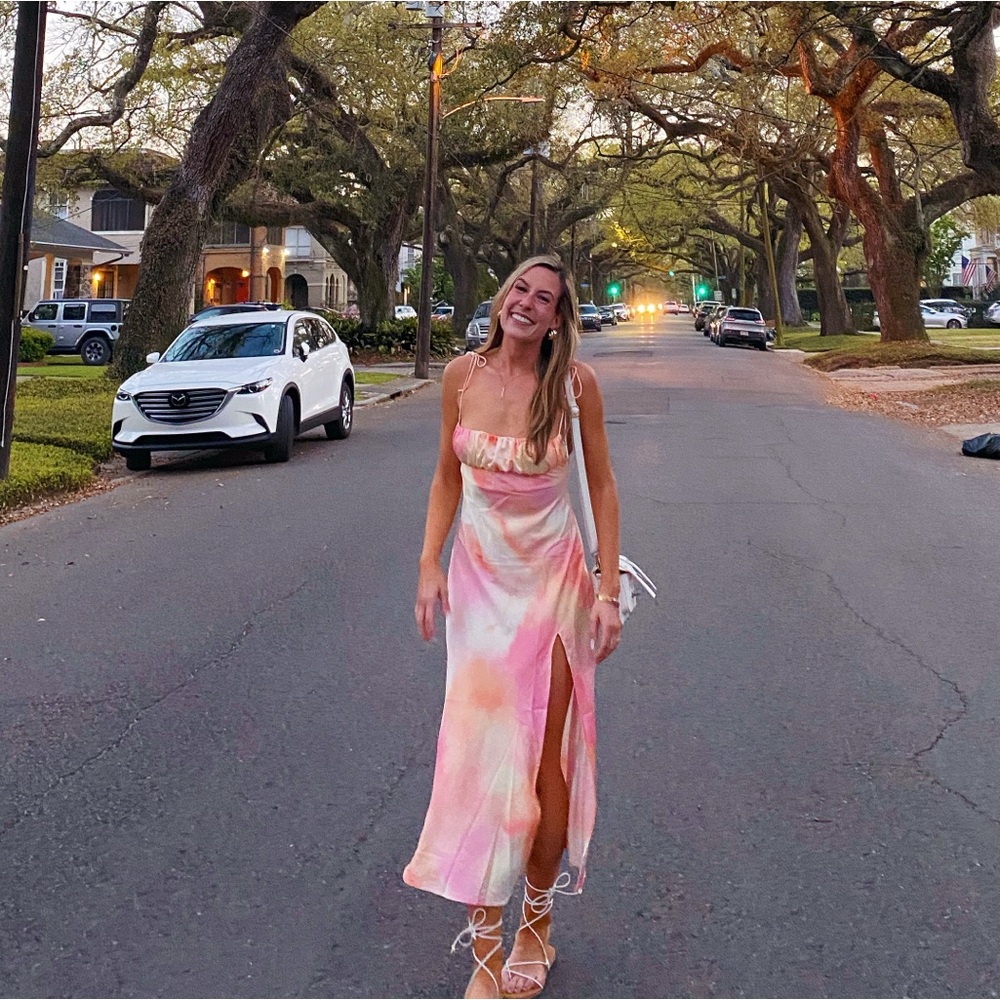 Princess Polly Maxi Pink and Orange Tie-Dye Dress
